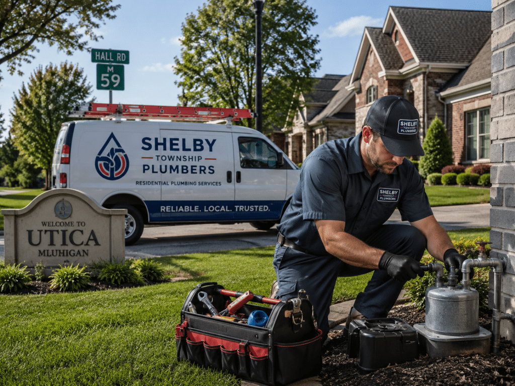 Residential plumber in Utica, Michigan providing plumbing services near Hall Road (M-59) and surrounding Macomb County neighborhoods